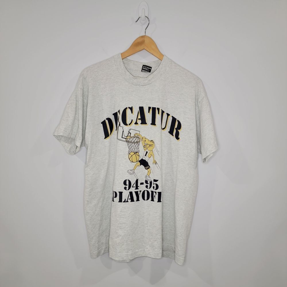 VTG 1994 DECATUR HS Basketball T Shirt Men's XL Extra Large Gray SINGLE STITCH
